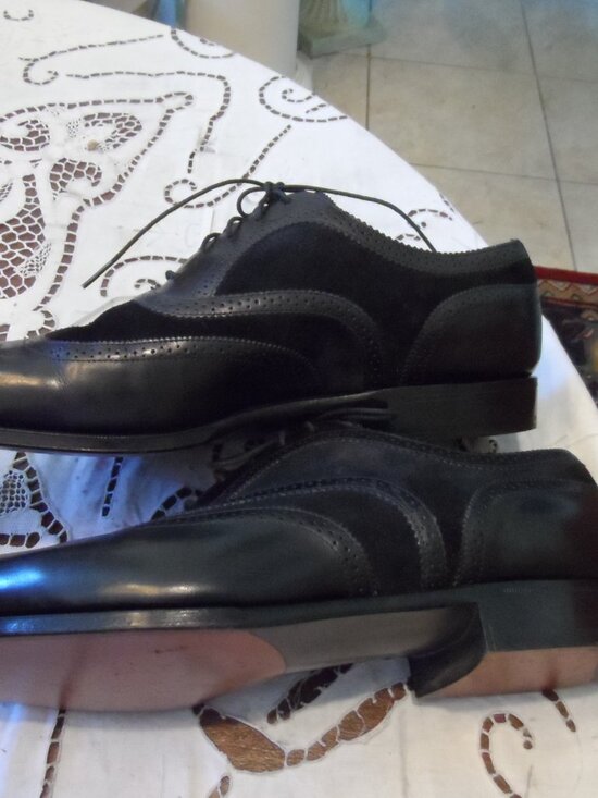 Edward Green Black Leather & Suede Wingtip Oxfords US 10 main image 13